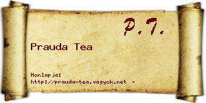 Prauda Tea névjegykártya